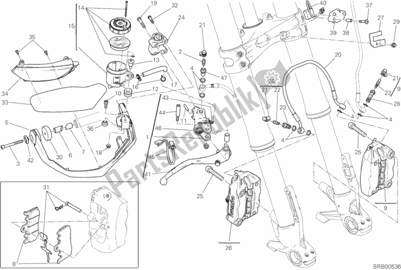Alle onderdelen voor de Voorremsysteem van de Ducati Multistrada 1200 Enduro Touring USA 2016